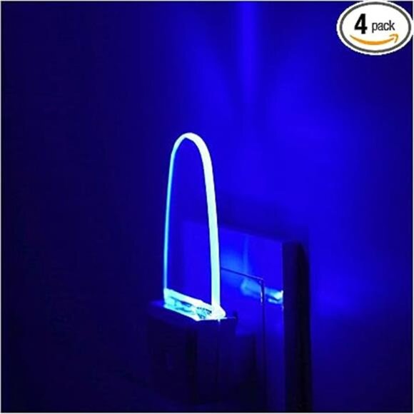 4 Pack Night Light Lamp with Dusk to Dawn Sensor, Plug in, Blue Led Night Light - Picture 7 of 7